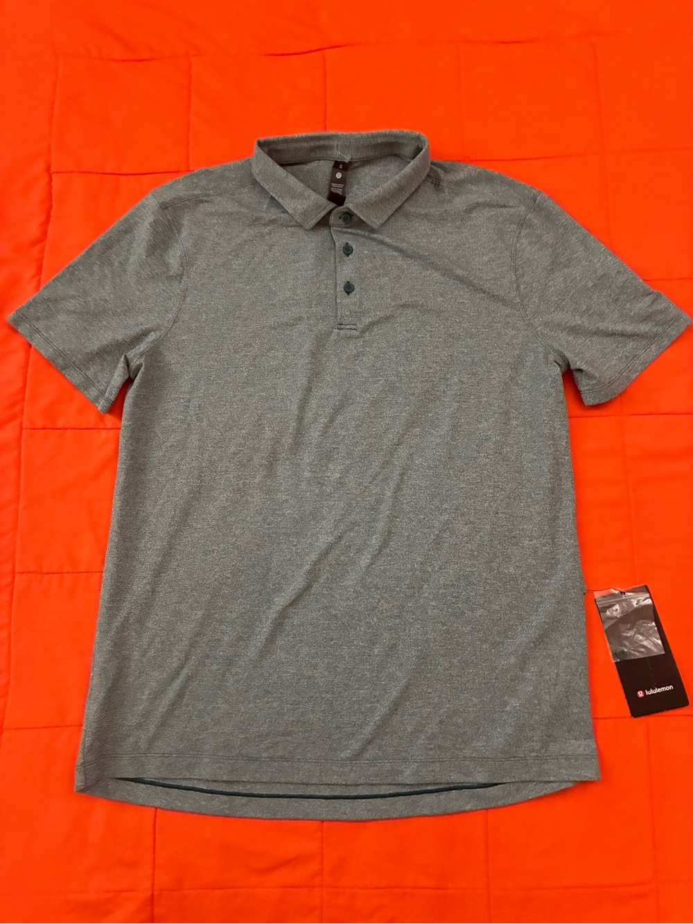 Lululemon Metal Vent Tech Polo Shirt Mens XL Gray Stretch Performance Train